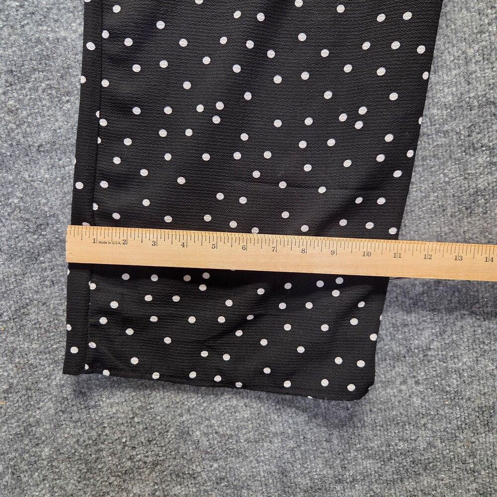 Row A Jumpsuit Womens XL Black White Polka Dot Wide Leg Belted Sleeveless Crepe - Picture 6 of 7